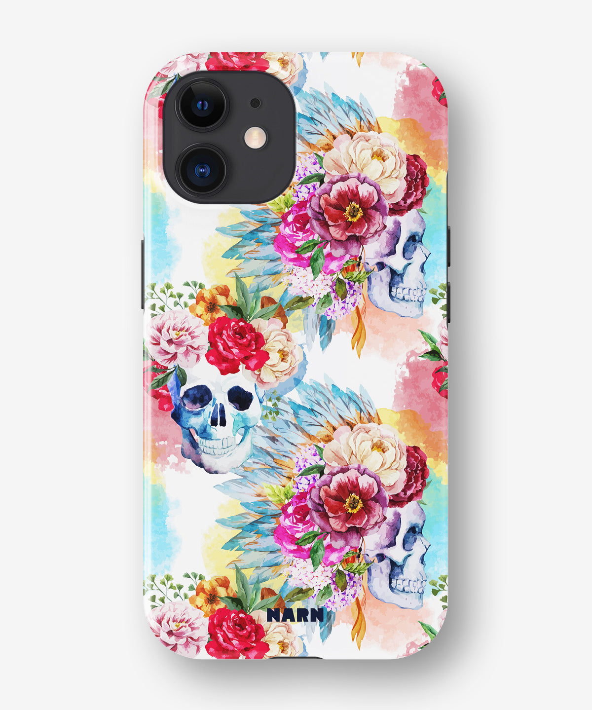 iPhone 11 Tough Case – Flowered Skulls - View 1