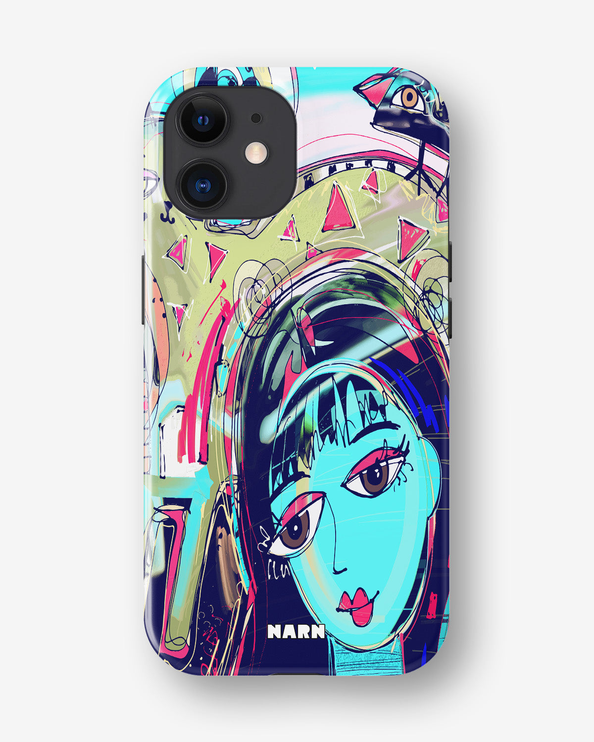 iPhone 11 Tough Case – Abstract Cat - View 1