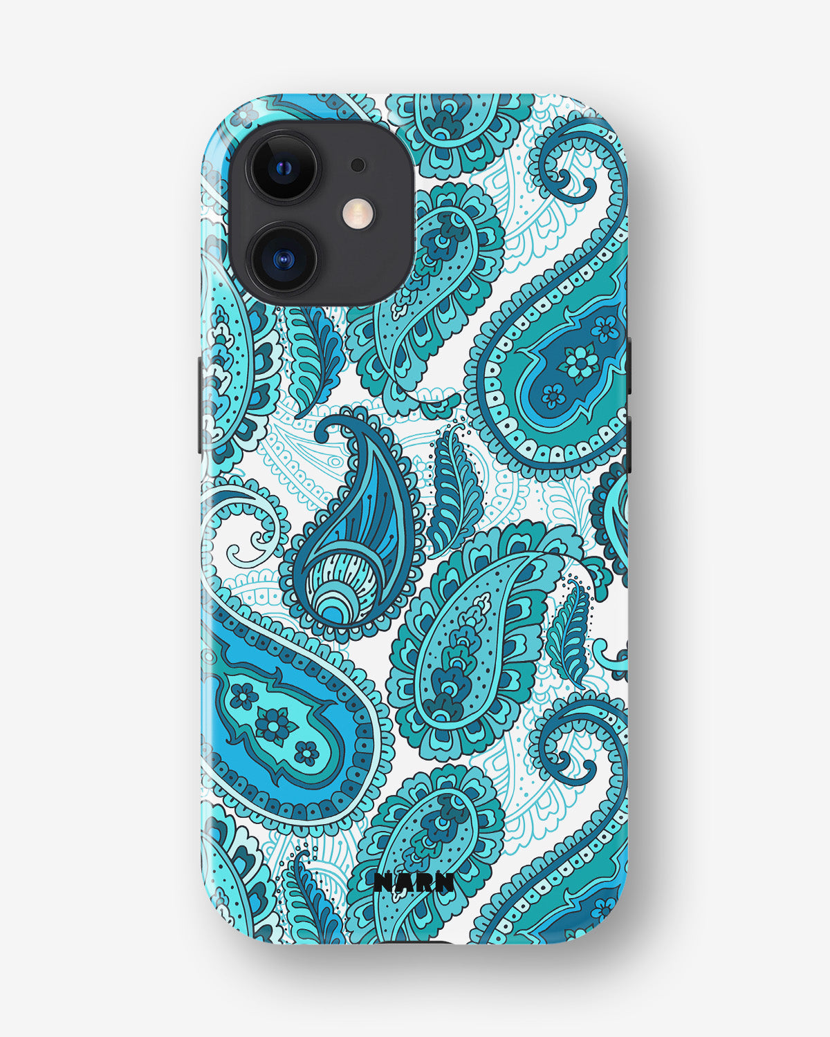 iPhone 11 Tough Case – Turquoise Paisley - View 1