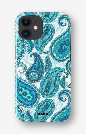 iPhone 11 Tough Case – Turquoise Paisley - View 1