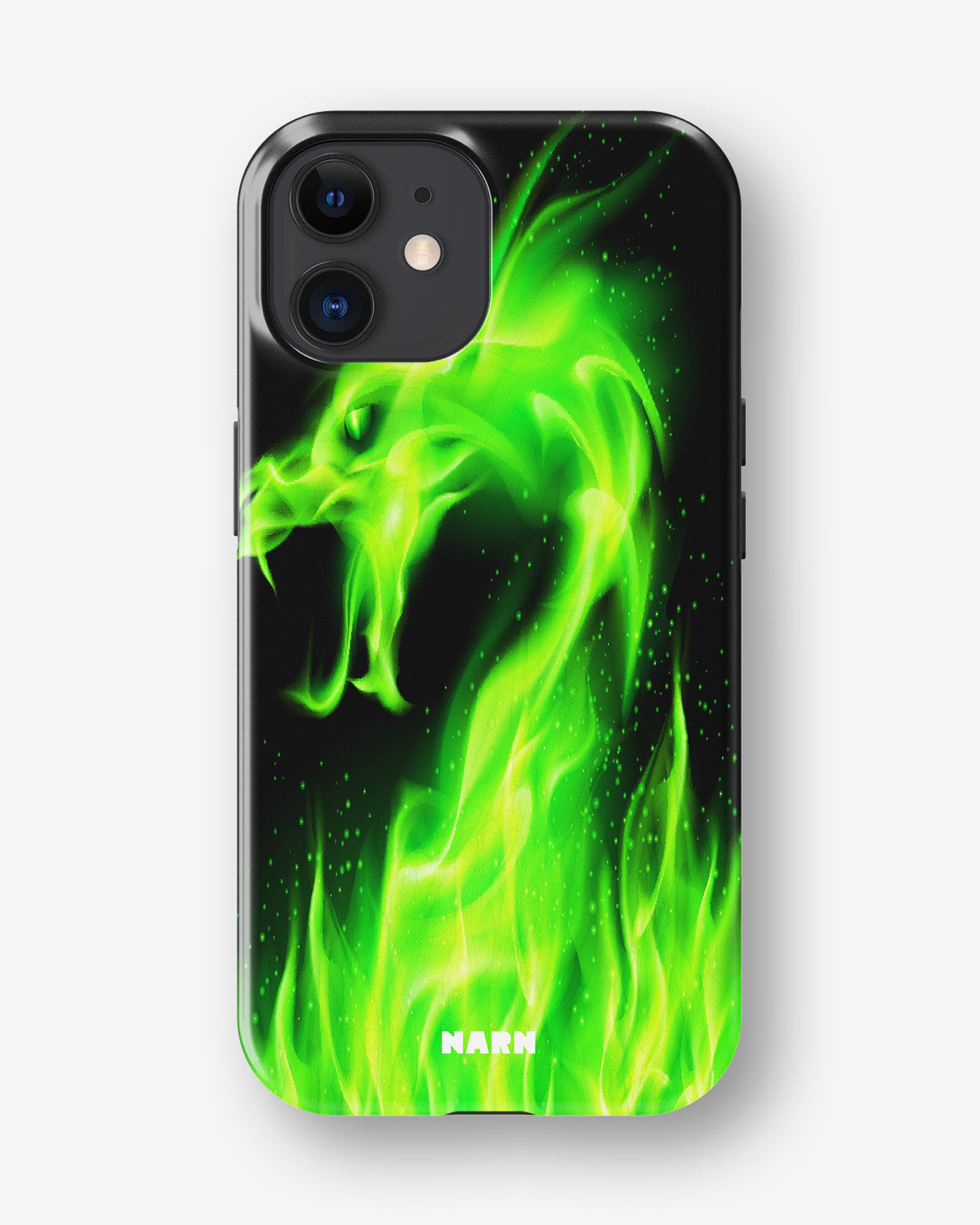 iPhone 11 Tough Case – Green Flames Dragon - View 1