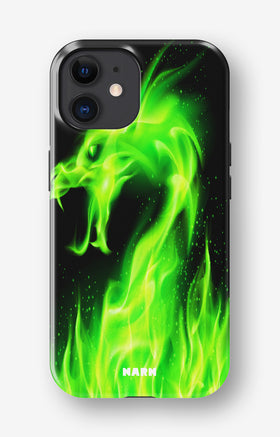 iPhone 11 Tough Case – Green Flames Dragon - View 1