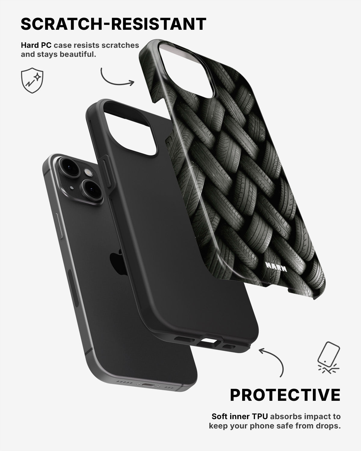 iPhone 11 Tough Case – Tires Wall - View 2