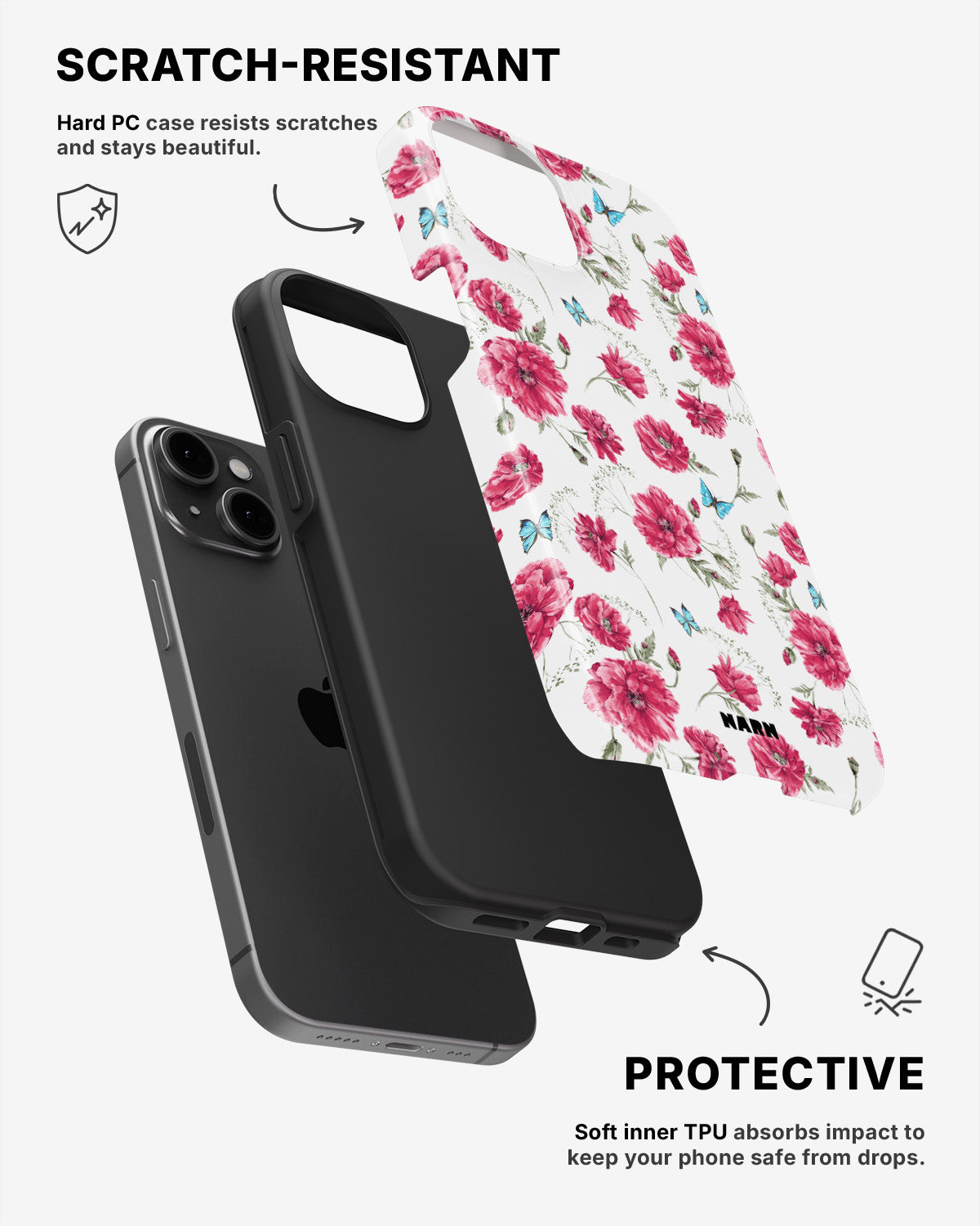 iPhone 11 Tough Case – Poppies in Bloom - View 2
