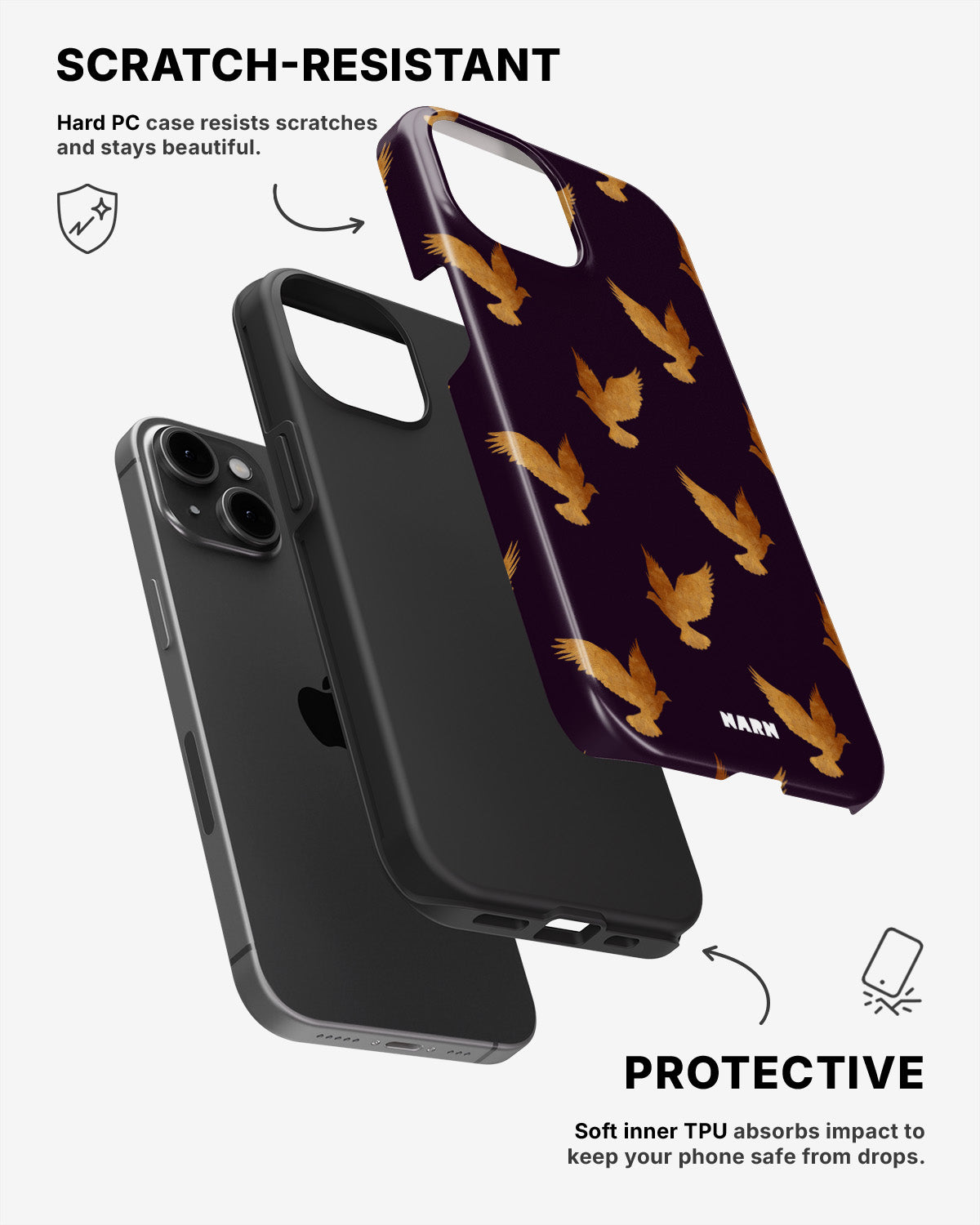 iPhone 11 Tough Case – Royal Doves - View 2