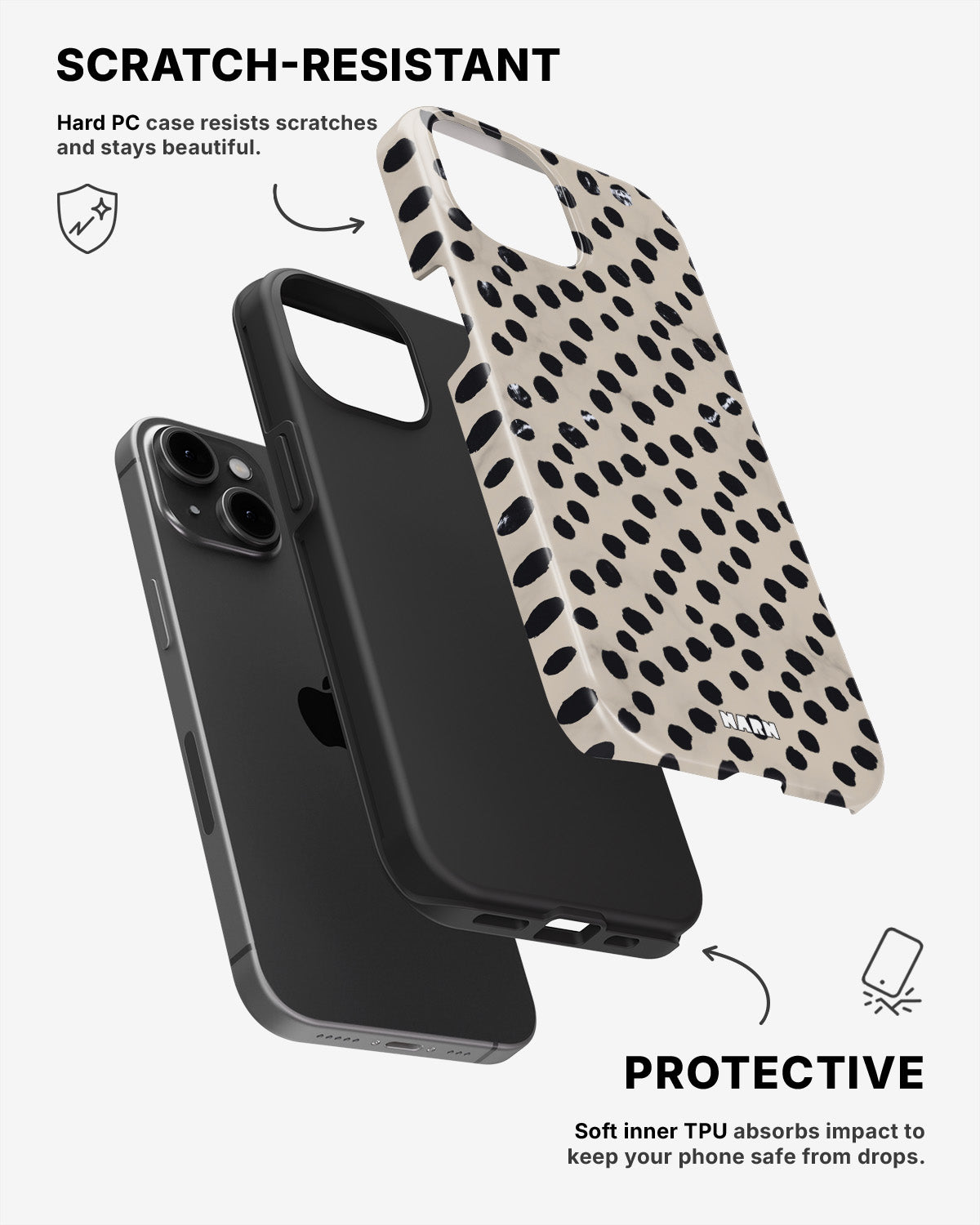 iPhone 11 Tough Case – Marble Dots - View 2