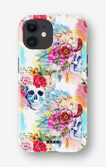 iPhone 12 / iPhone 12 Pro Tough Case – Flowered Skulls - View 1