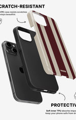 iPhone 12 / iPhone 12 Pro Tough Case – Bordeaux Stripe - View 2