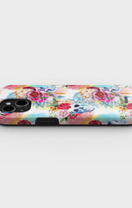 iPhone 12 / iPhone 12 Pro Tough Case – Flowered Skulls - View 3