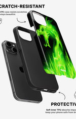 iPhone 13 Tough Case – Green Flames Dragon - View 2
