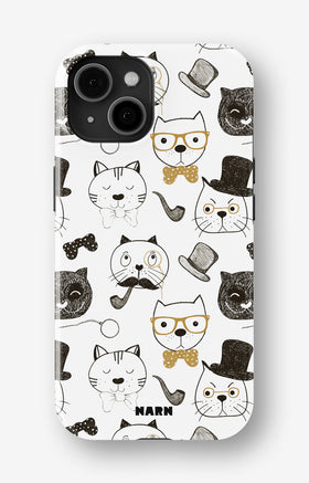 iPhone 13 Mini Tough Case – Cartoon Cats - View 1