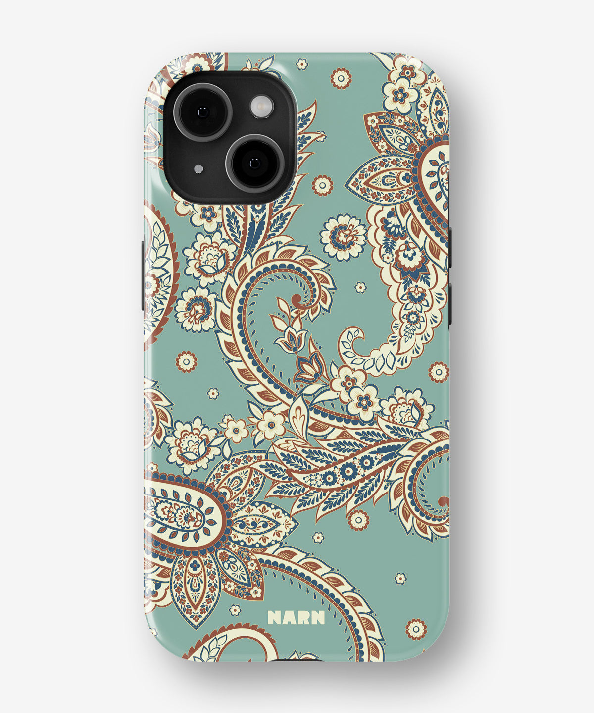 iPhone 13 Mini Tough Case – Paisley Green - View 1