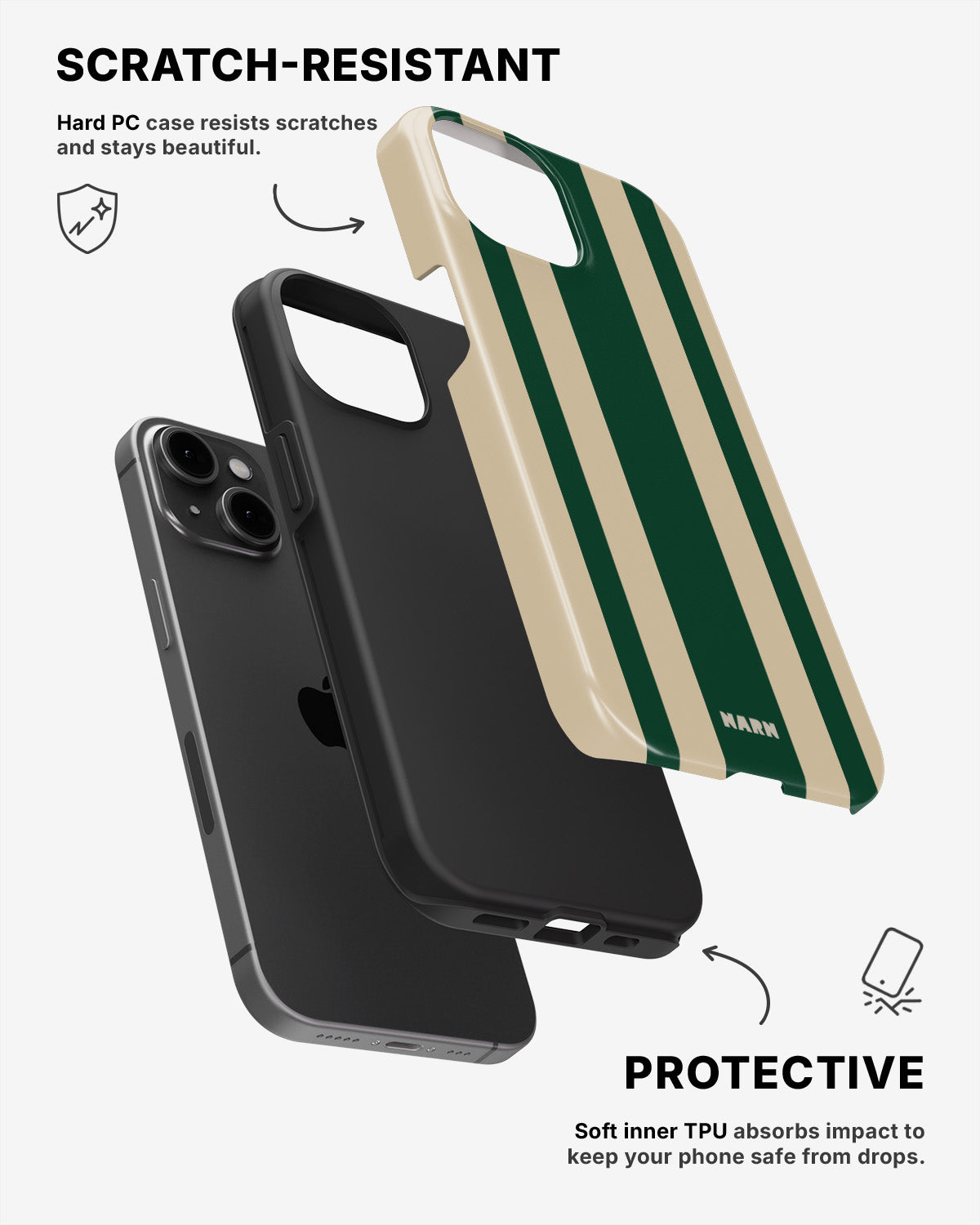 iPhone 14 Tough Case – Vert Stripe - View 2