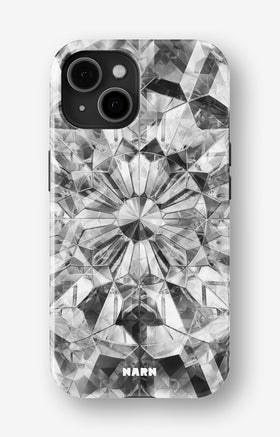 iPhone 15 Tough Case – Grey Crystals - View 1