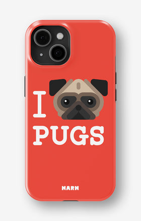 iPhone 15 Tough Case – I Love Pugs - View 1