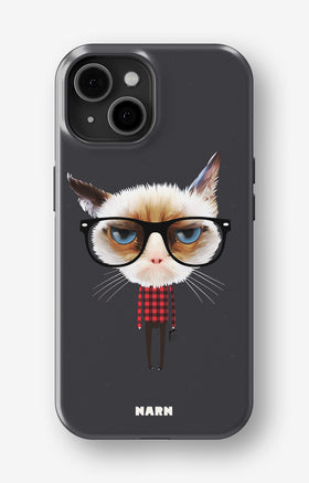 iPhone 15 Tough Case – Hipster Cat - View 1