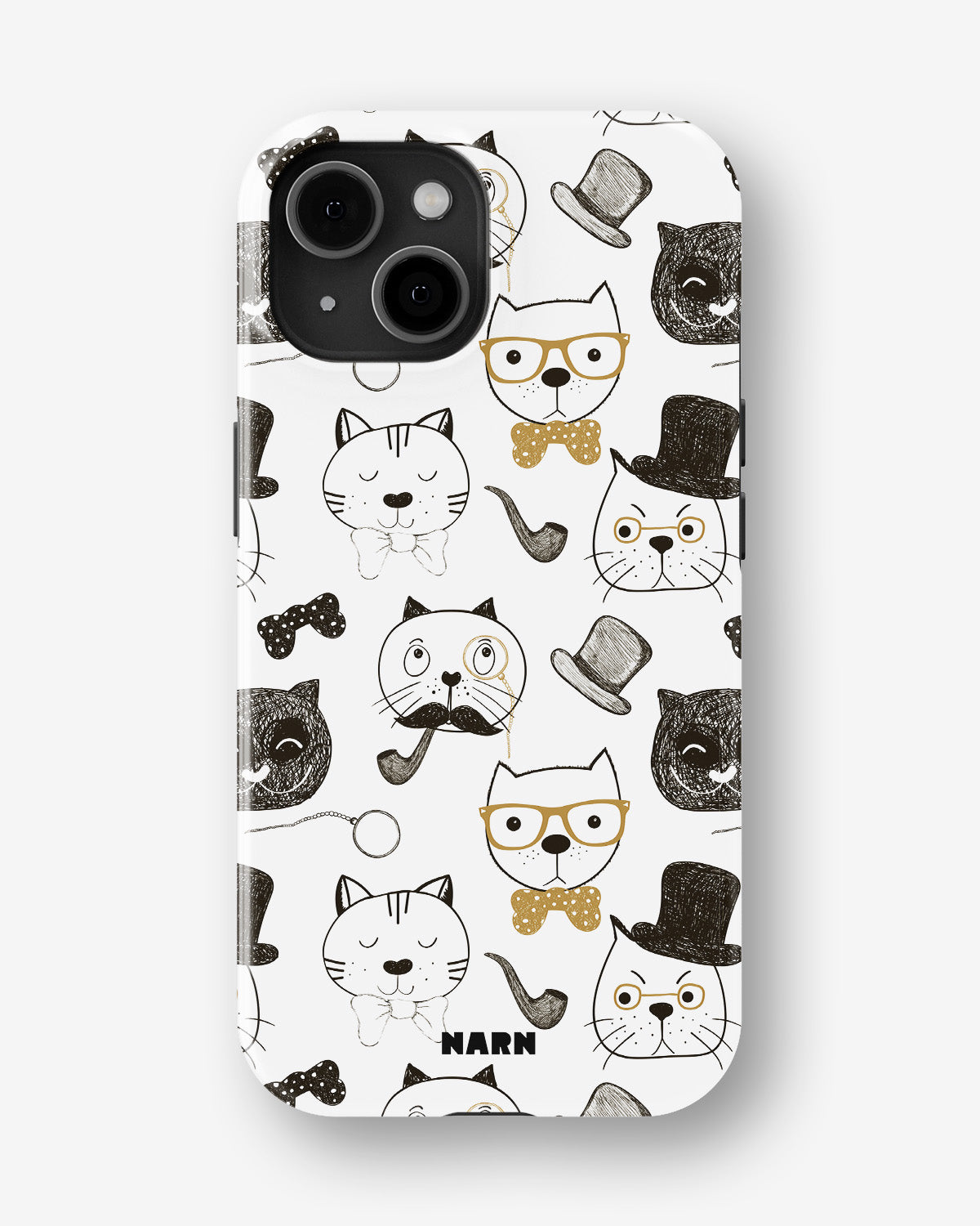 iPhone 15 Tough Case – Cartoon Cats - View 1