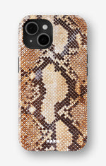 iPhone 15 Tough Case – Brown Snakeskin - View 1