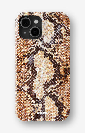 iPhone 15 Tough Case – Brown Snakeskin - View 1