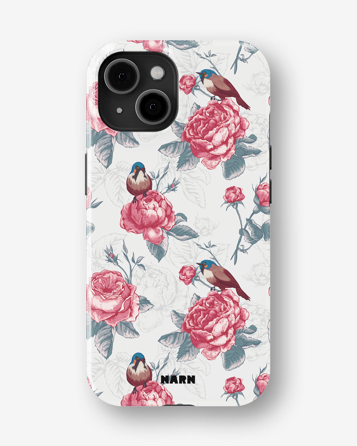 iPhone 15 Tough Case – Birds Among Roses - View 1