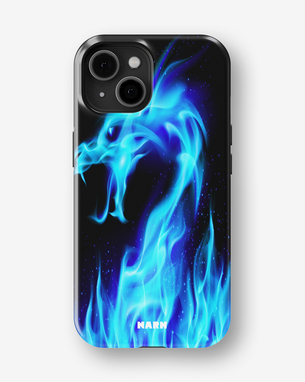 iPhone 15 Tough Case – Blue Flames Dragon - View 1