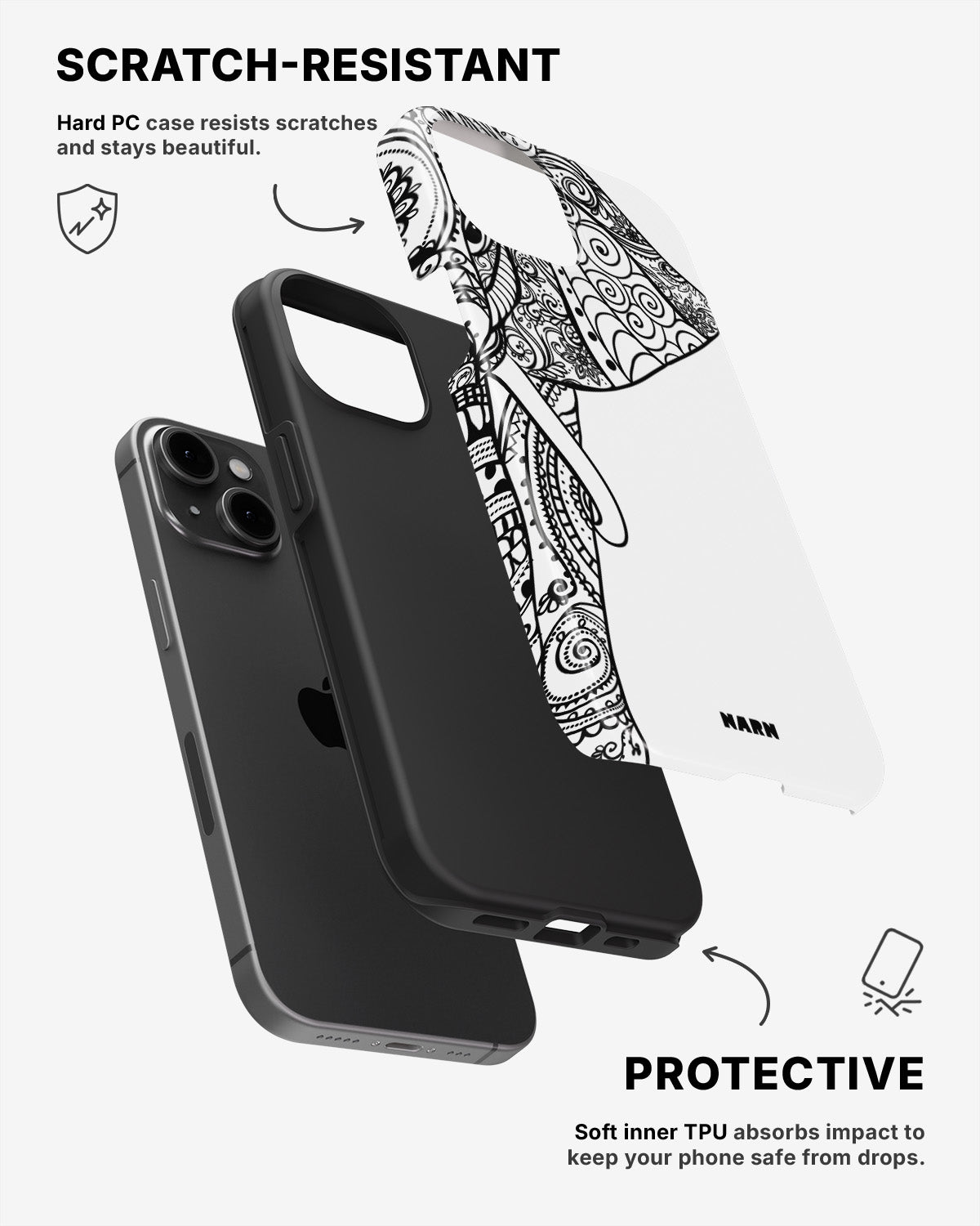 iPhone 15 Tough Case – Mandala Elephant - View 2