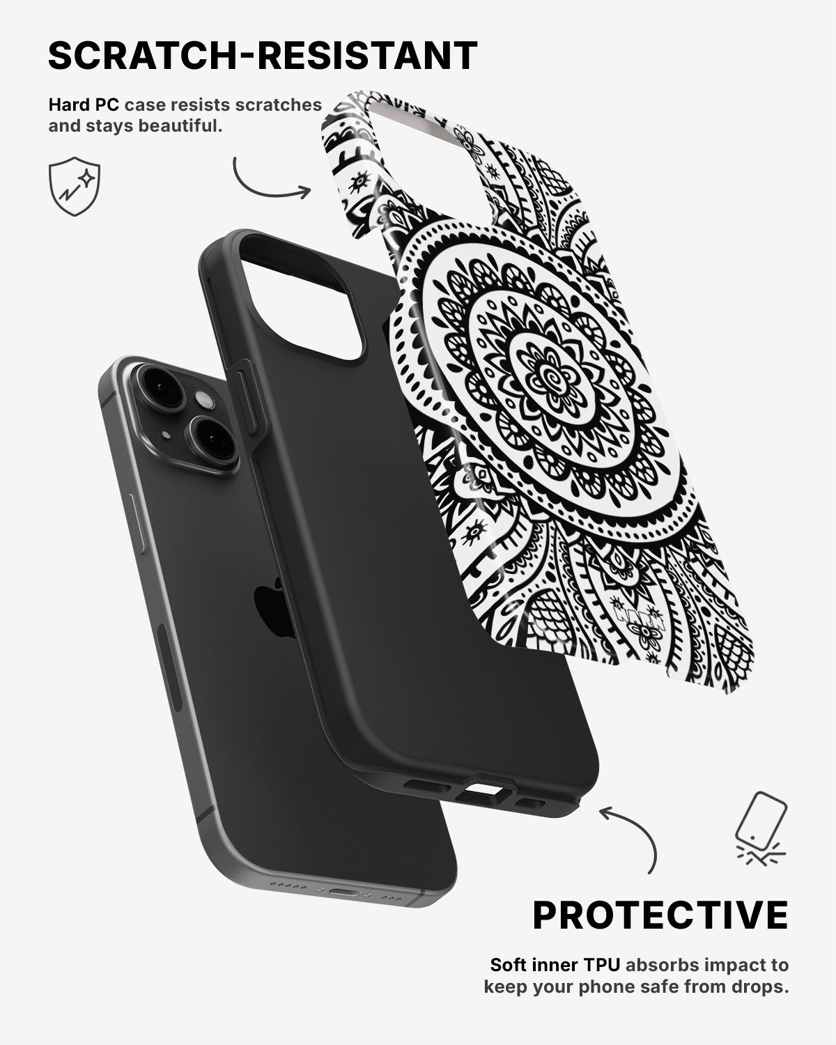iPhone 15 Tough Case – Henna Mandala - View 2