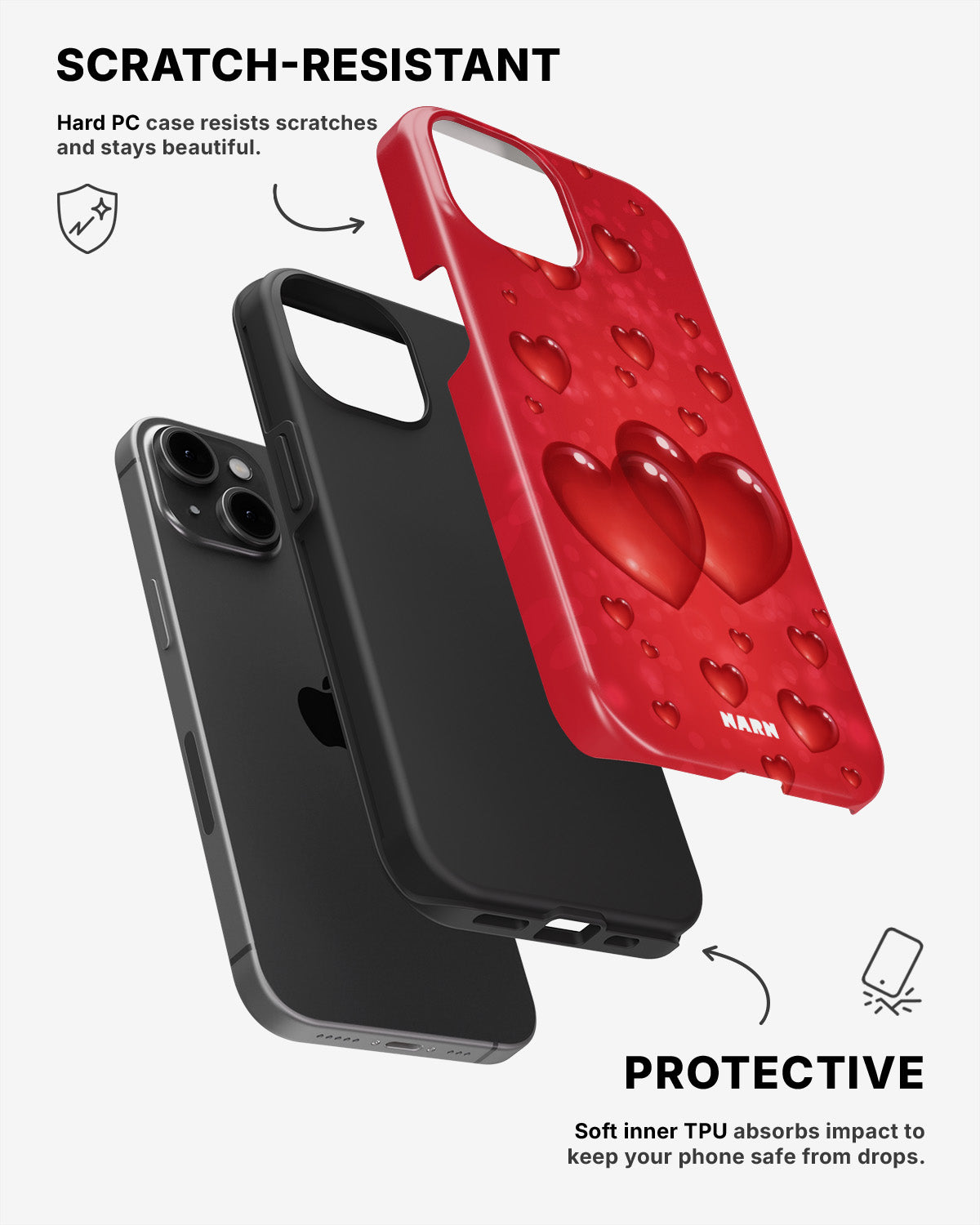 iPhone 15 Tough Case – Red Romance - View 2