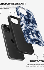 iPhone 15 Tough Case – Tie Dye Blue - View 2