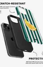 iPhone 15 Tough Case – Lemon Stripes - View 2