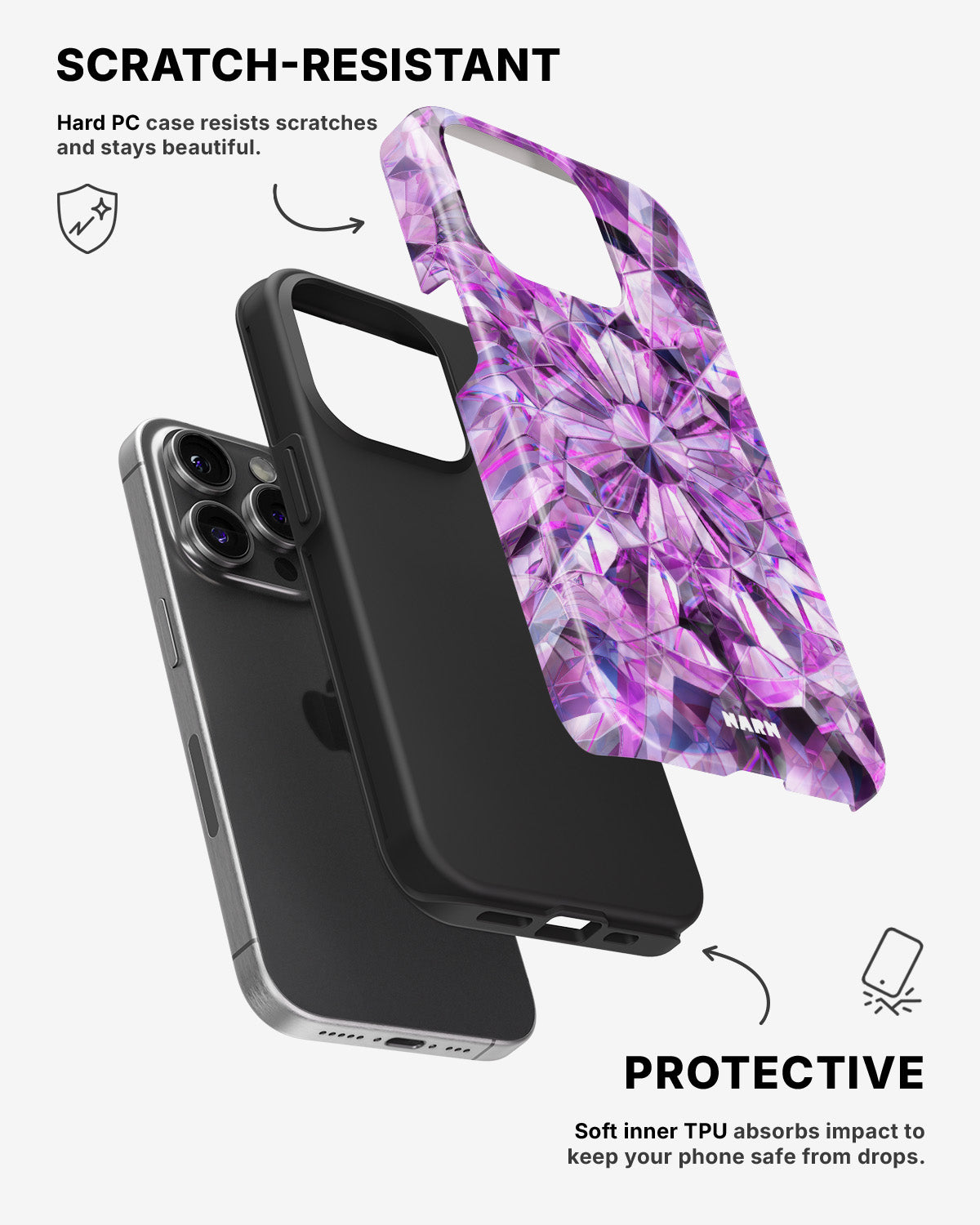 iPhone 13 Pro Tough Case – Lavender Crystals - View 2