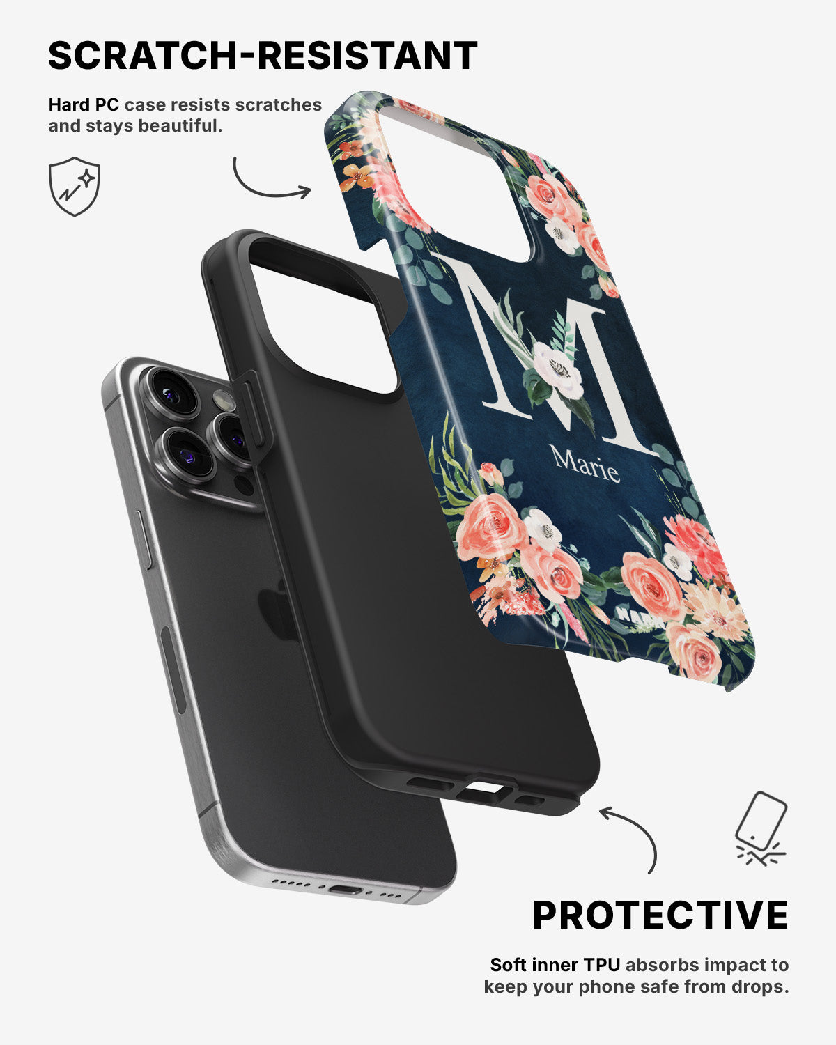 iPhone 13 Pro Tough Case – Custom - Floral - View 2