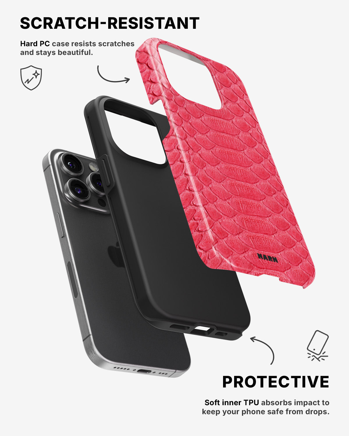 iPhone 13 Pro Tough Case – Pink Snake - View 2