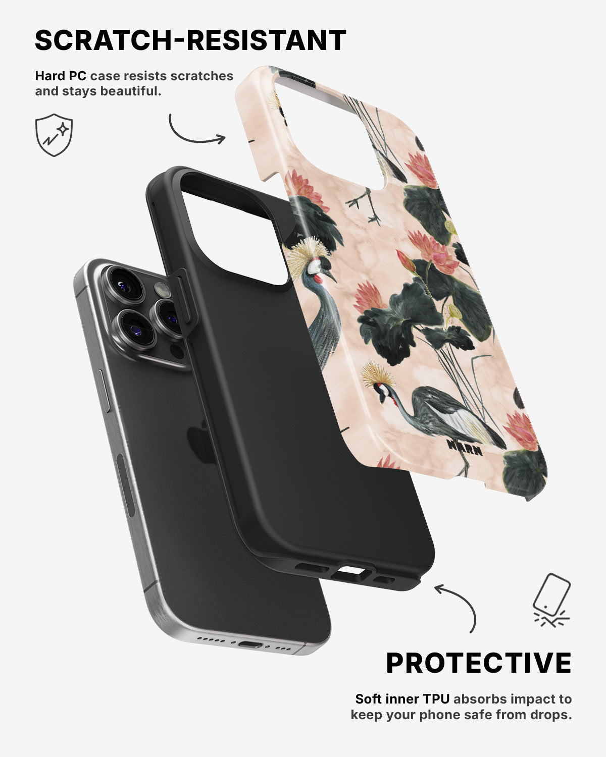 iPhone 13 Pro Tough Case – Crowned Bird - View 2