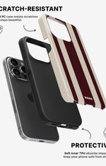 iPhone 13 Pro Tough Case – Bordeaux Stripe - View 2
