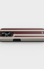 iPhone 13 Pro Tough Case – Bordeaux Stripe - View 3