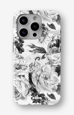 iPhone 15 Pro Tough Case – Black & White Bloom - View 1