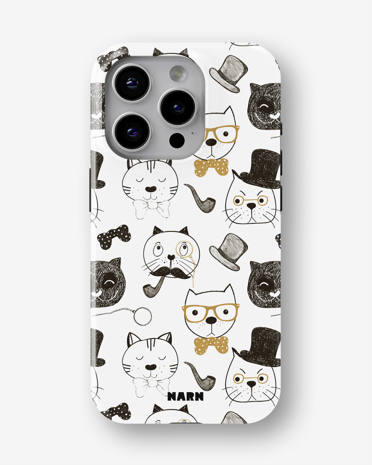 iPhone 15 Pro Tough Case – Cartoon Cats - View 1