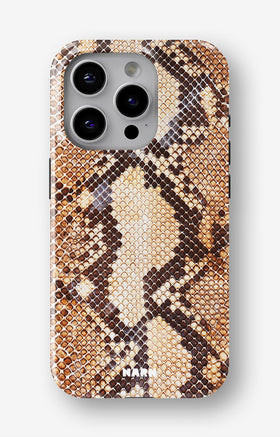 iPhone 15 Pro Tough Case – Brown Snakeskin - View 1