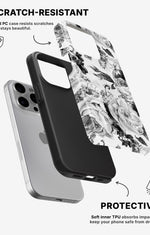 iPhone 15 Pro Tough Case – Black & White Bloom - View 2