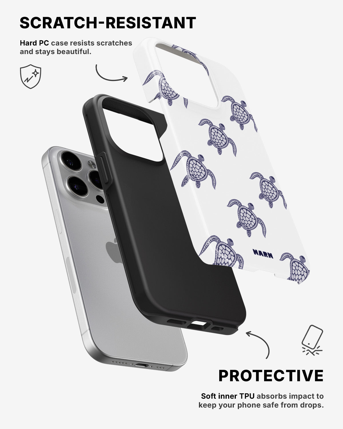 iPhone 15 Pro Tough Case – Blue Turtles - View 2