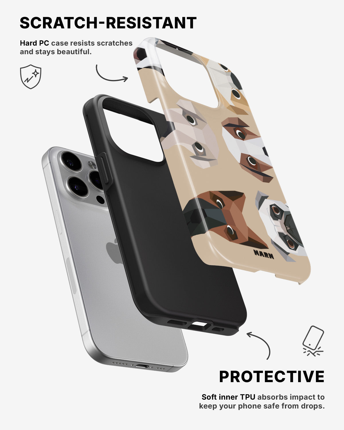 iPhone 15 Pro Tough Case – Cute Dogs - View 2