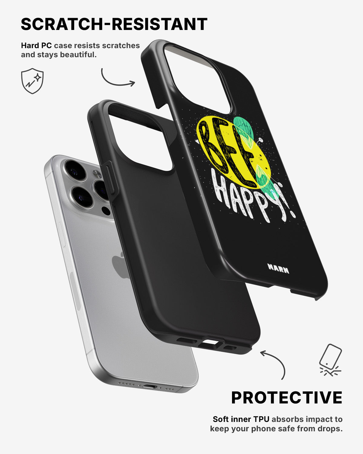 iPhone 15 Pro Tough Case – BEE Happy - View 2