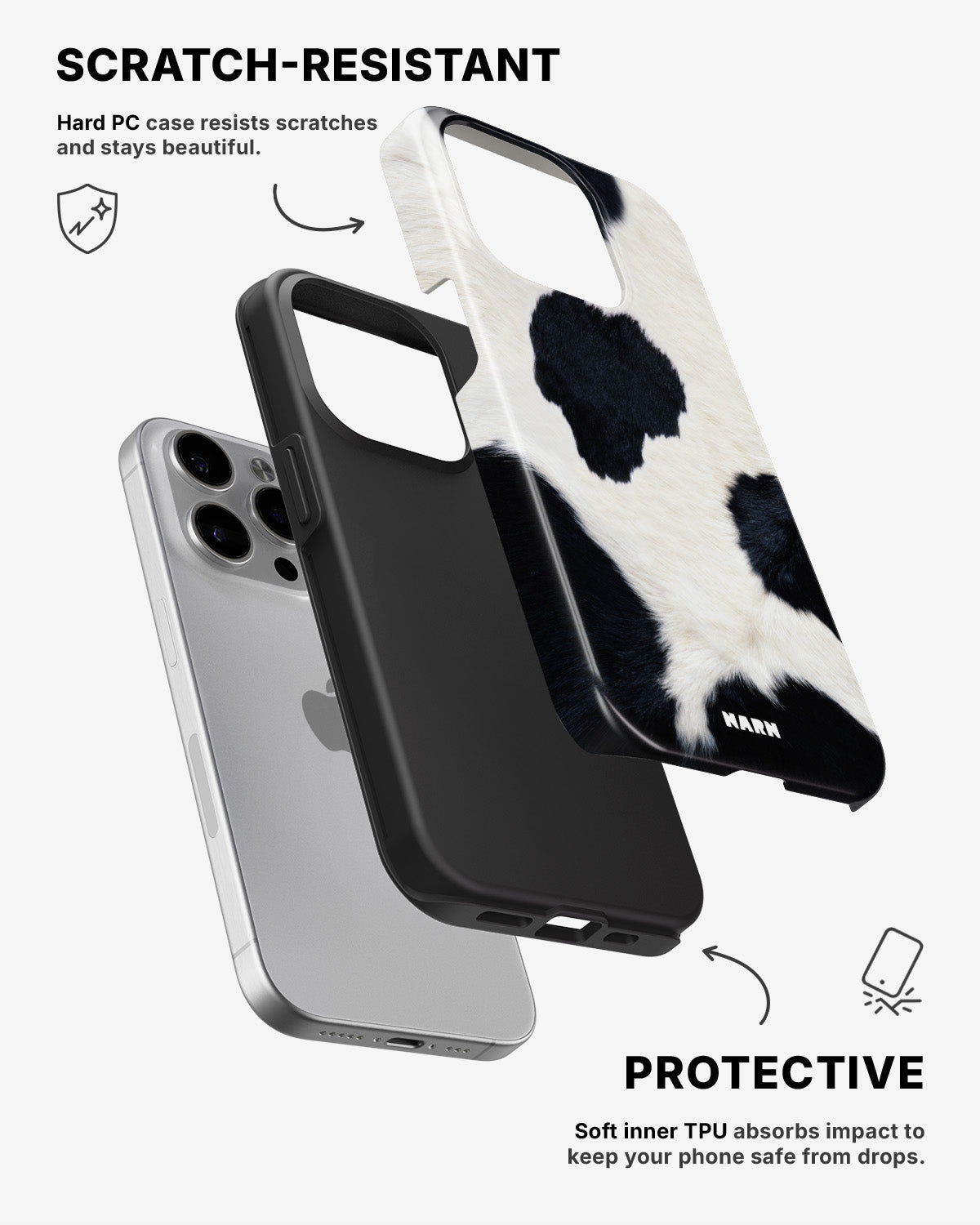 iPhone 15 Pro Tough Case – Cow Skin - View 2