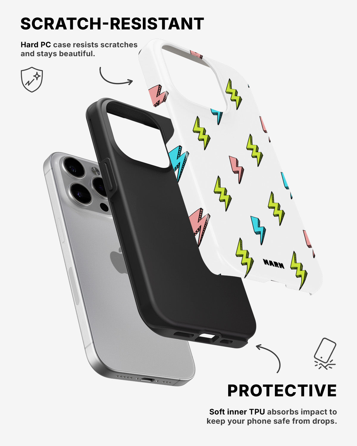 iPhone 15 Pro Tough Case – Lightning Bolts - View 2