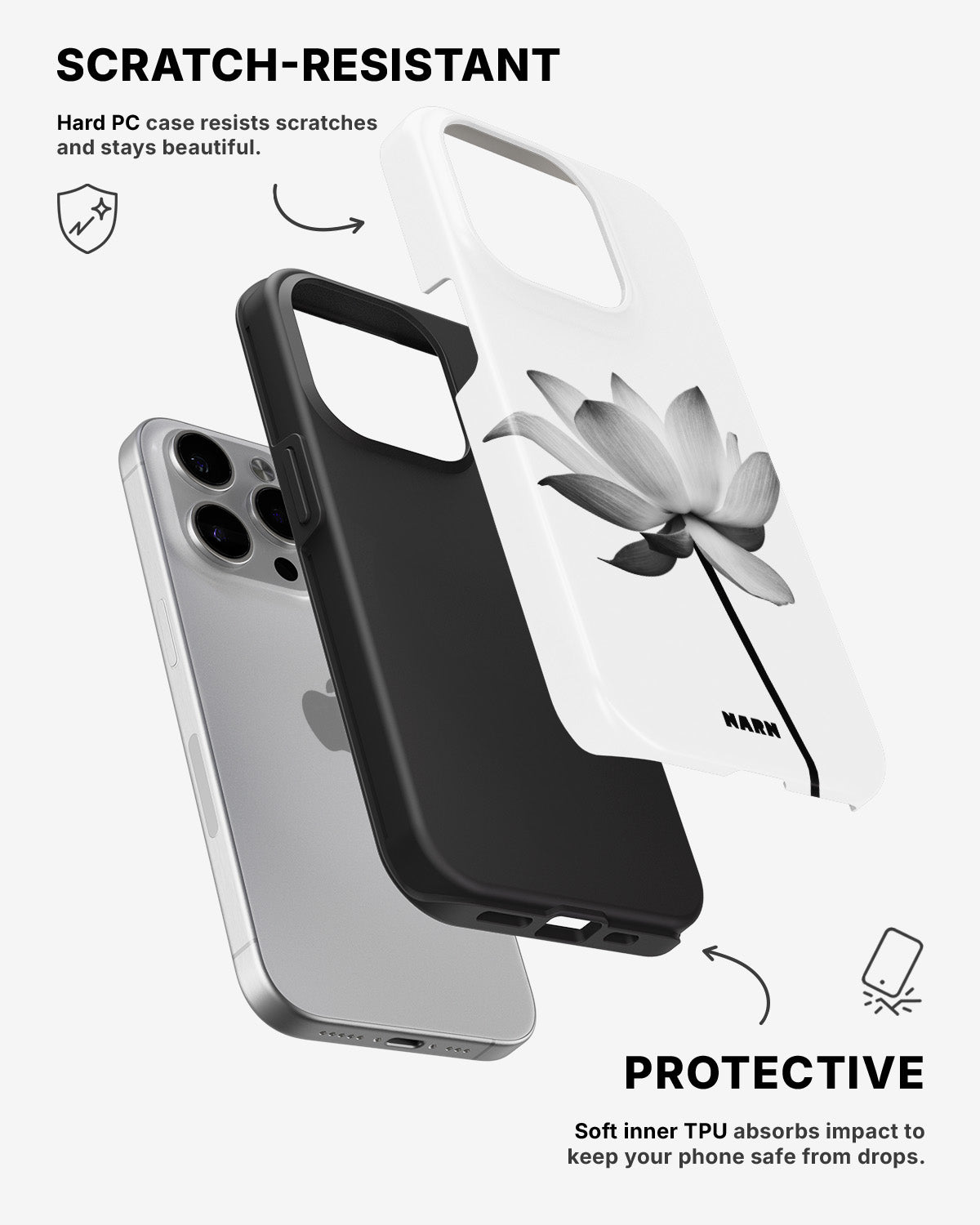 iPhone 15 Pro Tough Case – Lotus - View 2