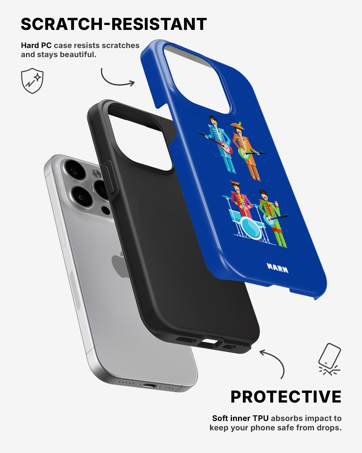 iPhone 15 Pro Tough Case – Beatles Blue - View 2