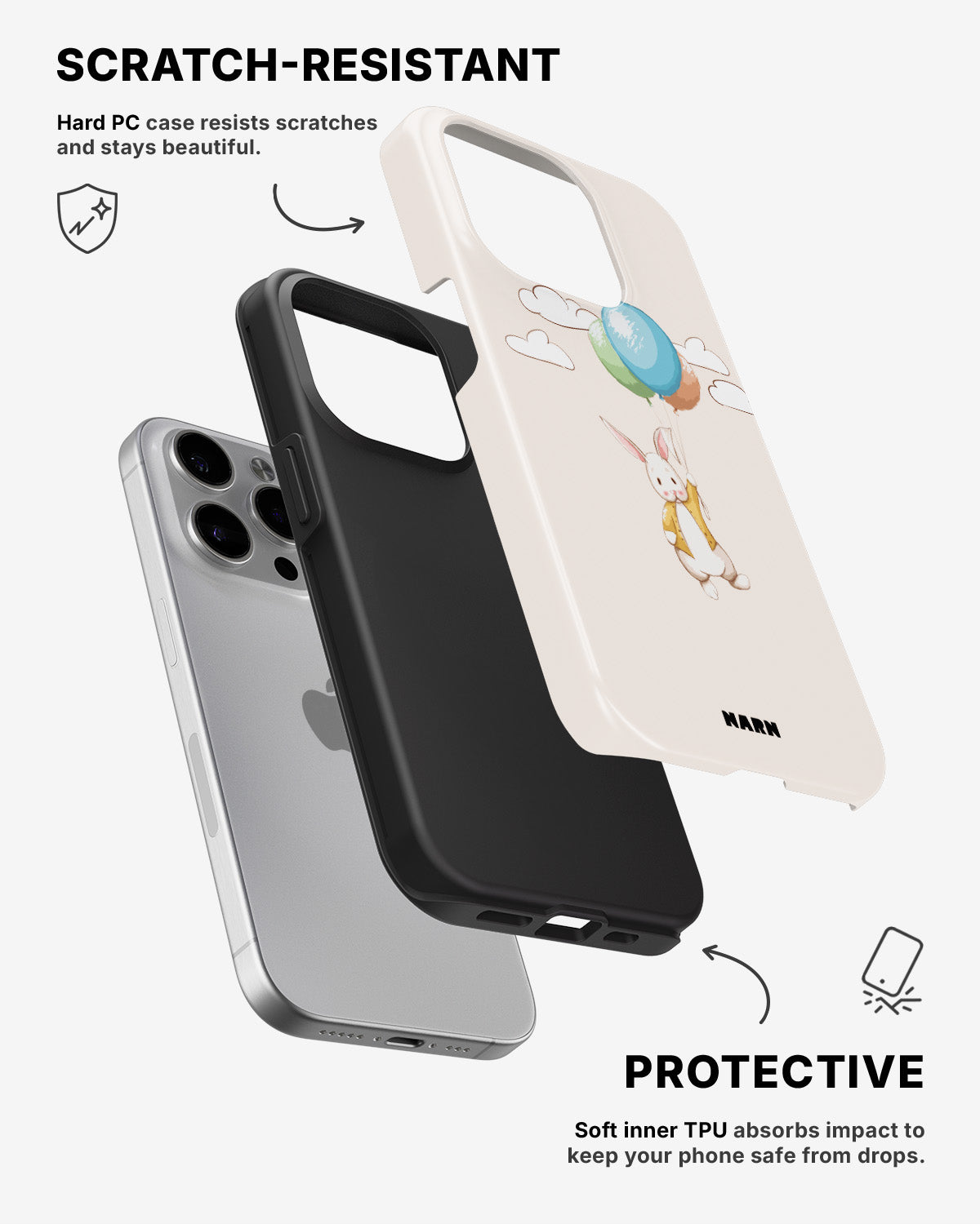 iPhone 15 Pro Tough Case – Flying Rabbit - View 2