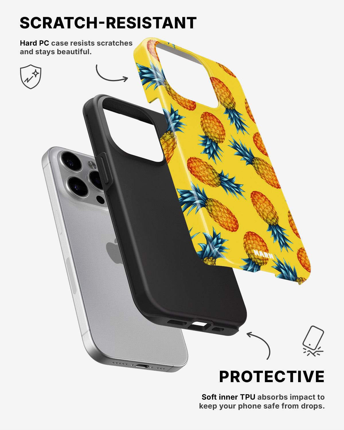 iPhone 15 Pro Tough Case – Sunny Pineapple - View 2