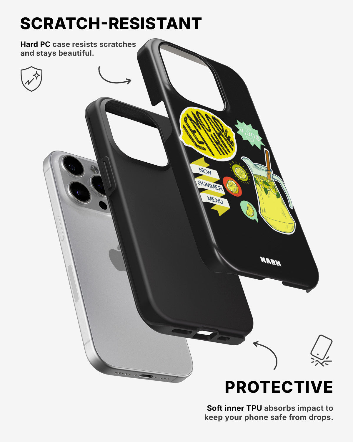 iPhone 15 Pro Tough Case – Lemon Summer - View 2